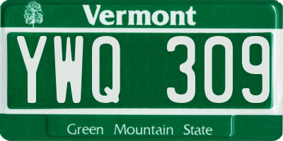 VT license plate YWQ309