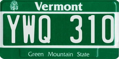VT license plate YWQ310