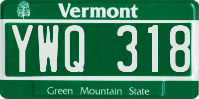 VT license plate YWQ318