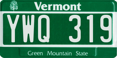 VT license plate YWQ319