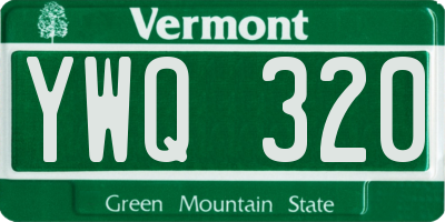 VT license plate YWQ320