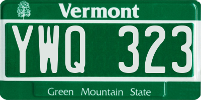 VT license plate YWQ323