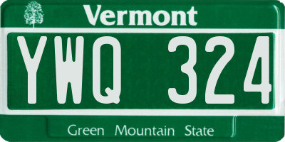 VT license plate YWQ324