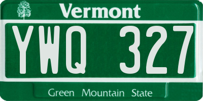 VT license plate YWQ327