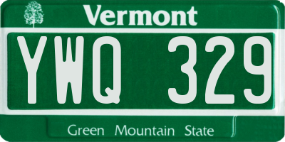 VT license plate YWQ329