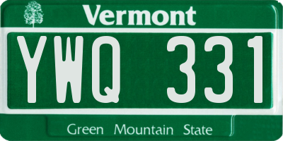 VT license plate YWQ331