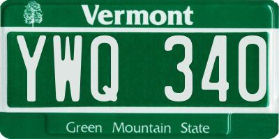 VT license plate YWQ340