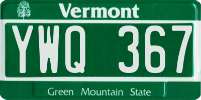 VT license plate YWQ367