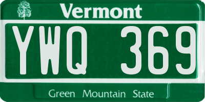 VT license plate YWQ369