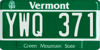 VT license plate YWQ371