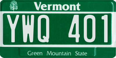 VT license plate YWQ401