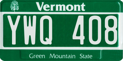 VT license plate YWQ408