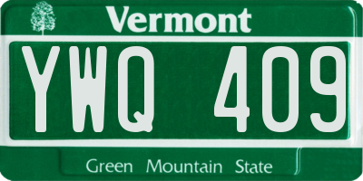 VT license plate YWQ409