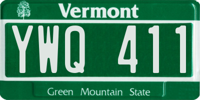 VT license plate YWQ411