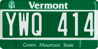 VT license plate YWQ414