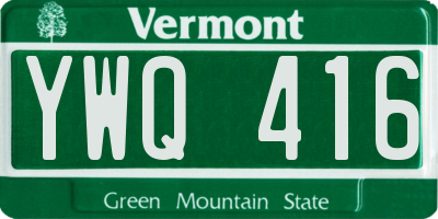 VT license plate YWQ416