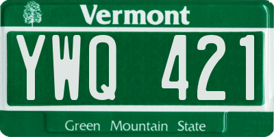 VT license plate YWQ421