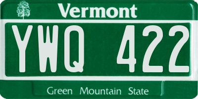 VT license plate YWQ422