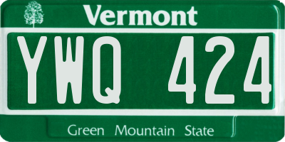 VT license plate YWQ424