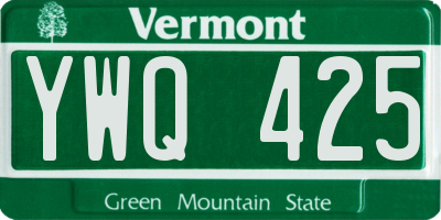 VT license plate YWQ425