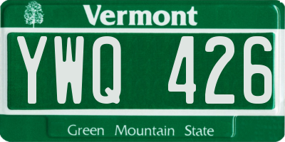 VT license plate YWQ426
