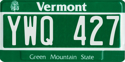 VT license plate YWQ427