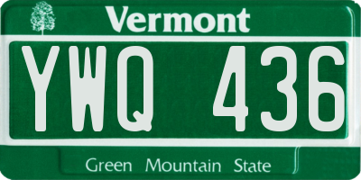VT license plate YWQ436