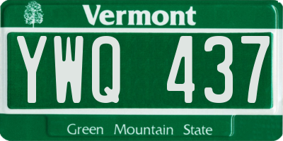 VT license plate YWQ437