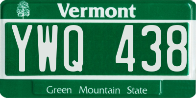 VT license plate YWQ438