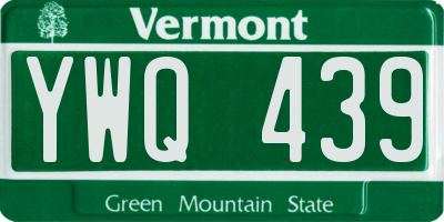 VT license plate YWQ439