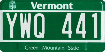 VT license plate YWQ441