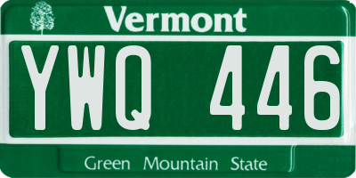 VT license plate YWQ446
