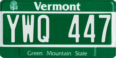 VT license plate YWQ447