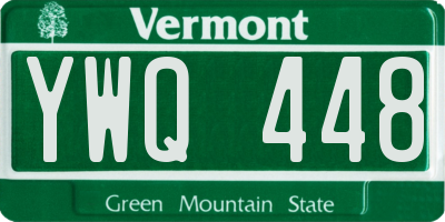 VT license plate YWQ448