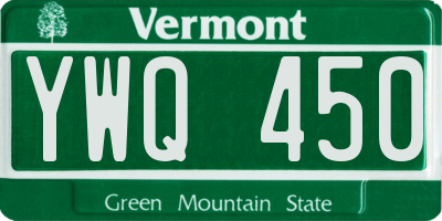 VT license plate YWQ450