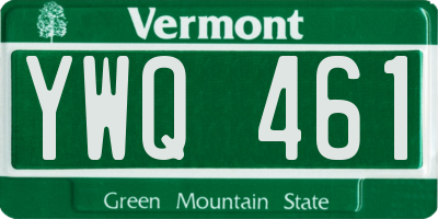 VT license plate YWQ461
