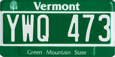 VT license plate YWQ473