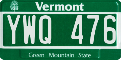 VT license plate YWQ476