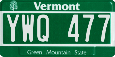 VT license plate YWQ477