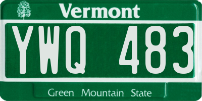 VT license plate YWQ483