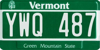 VT license plate YWQ487