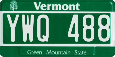 VT license plate YWQ488