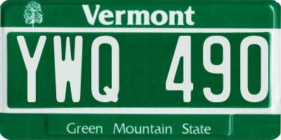 VT license plate YWQ490