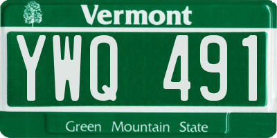 VT license plate YWQ491