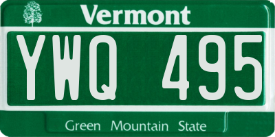 VT license plate YWQ495