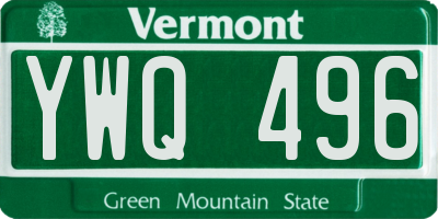 VT license plate YWQ496