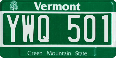 VT license plate YWQ501