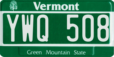 VT license plate YWQ508