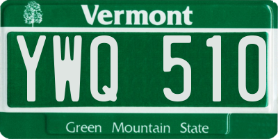 VT license plate YWQ510