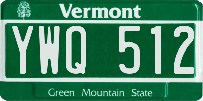 VT license plate YWQ512